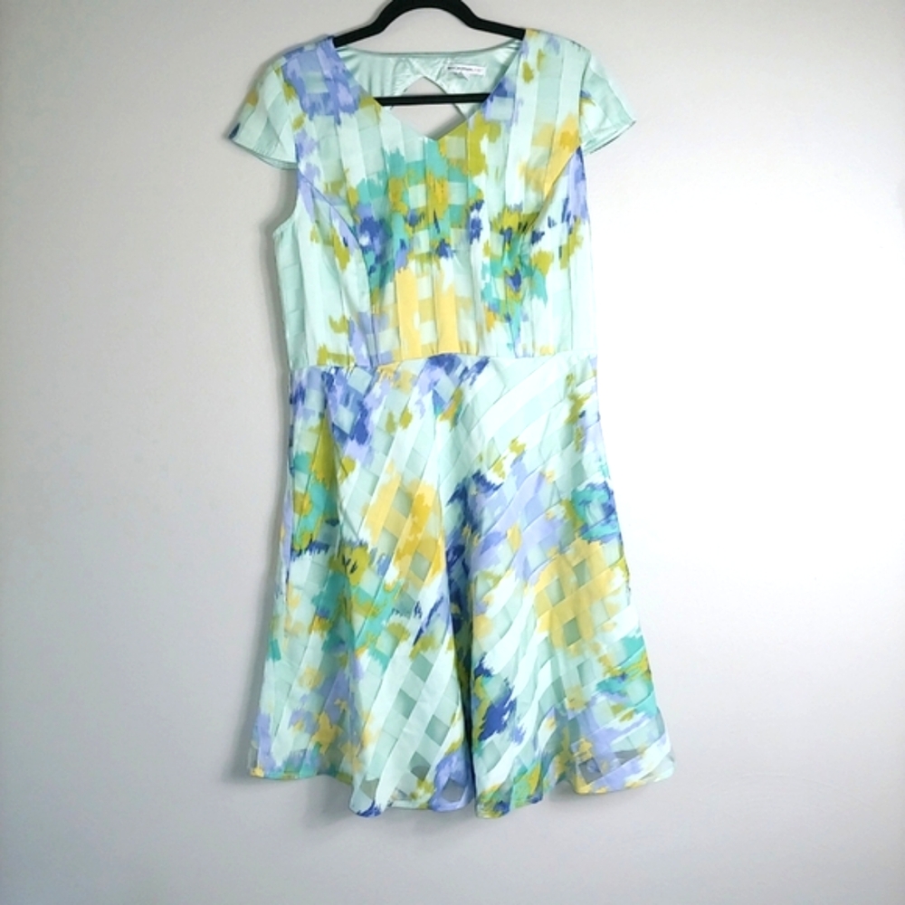 12 Isaac Mizrahi Live Blue Abstract Print‎ Dress